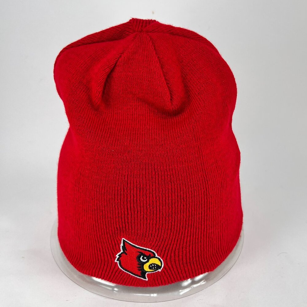 Louisville Cardinals NCAA Beanie Cap Hat Ski Knit Winter Red Reversable Mens